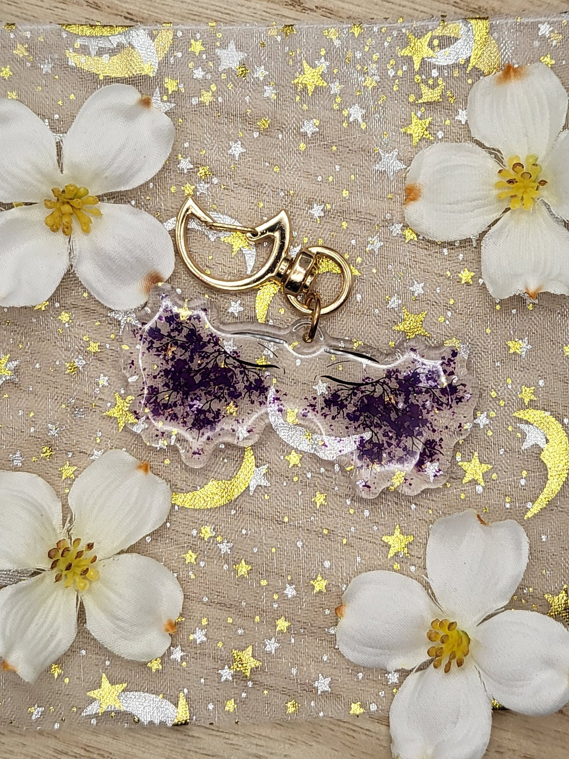 Floral Eyes Keychain | Glitter Acrylic Keychain | Gentle Touch | Original Design