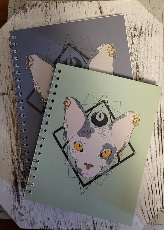 Sphinx Design Notebook | Lined Pages | Sphinx Cat | Coil Bound Notebook