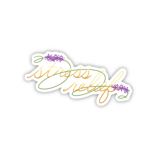 Stress Relief Matte Vinyl Sticker | Mental Health Decal | Calming & Fund Design | Lavender Relief