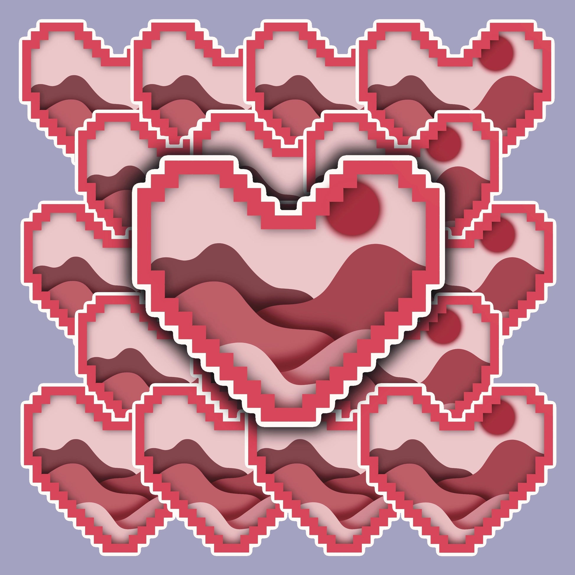 Pixel Heart | Cubic Love | 8-bit Style Heart | Valentine's Day